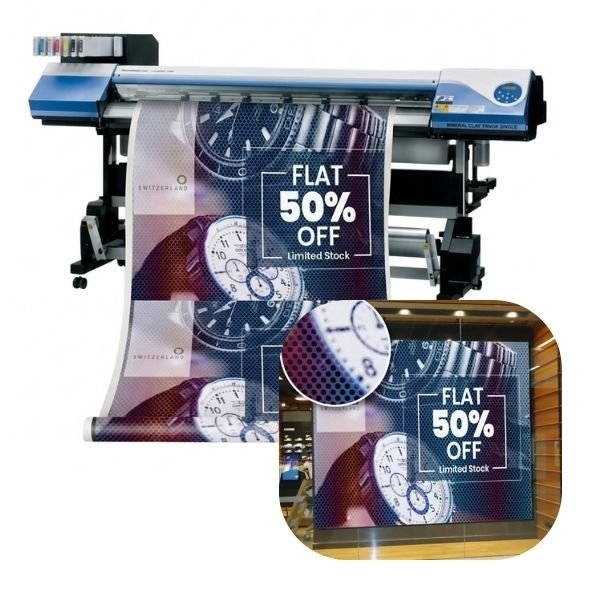 [VIMFEcoMicroG152] Vinilo Impreso EcoSolvente MasterFlex 150 µm Microperforado GLOSY x ML de 152 cm