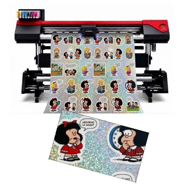 Vinilo Holografico Glitter Impreso UV x ml 61 cm