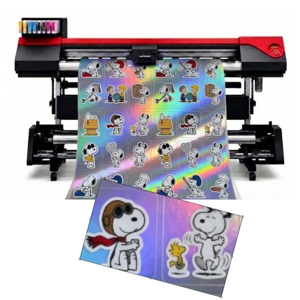 [ViHoloUVRainbow122] Vinilo Holografico Rainbow Impreso UV x ml 122 cm
