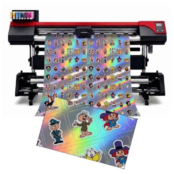 [ViHoloUVRainbowt122] Vinilo Holografico Rainbow Transparente Impreso UV x ml 122 cm