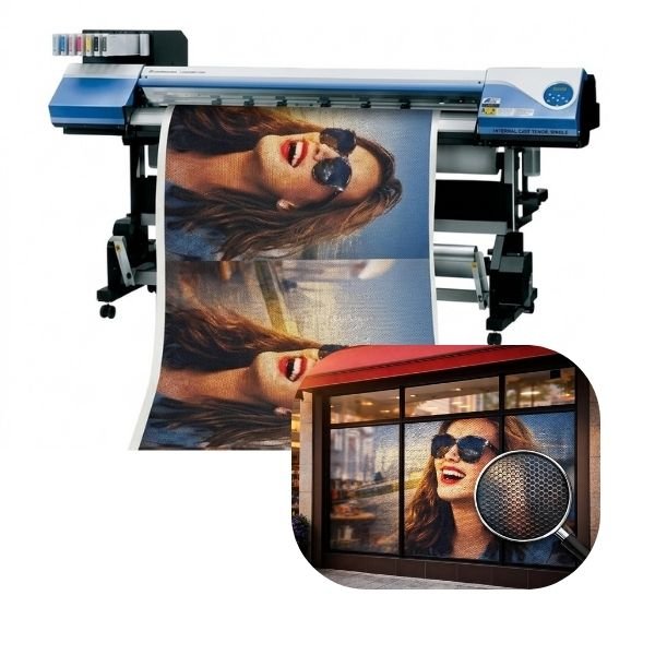 [VIAV3707EcoMicro137] Vinilo Impreso EcoSolvente AVERY 3707 120 µm Microperforado x ML de 137 cm