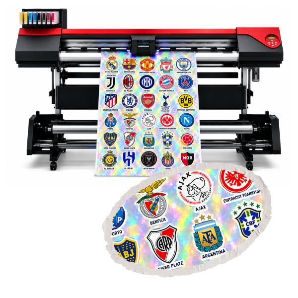 Vinilo Holografico Rainbow Impreso UV CMYK + Blanco x Pliego 58 x 86 cm
