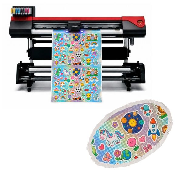 Vinilo Holografico Square Drill Impreso UV CMYK + Blanco x Pliego 58 x 86 cm