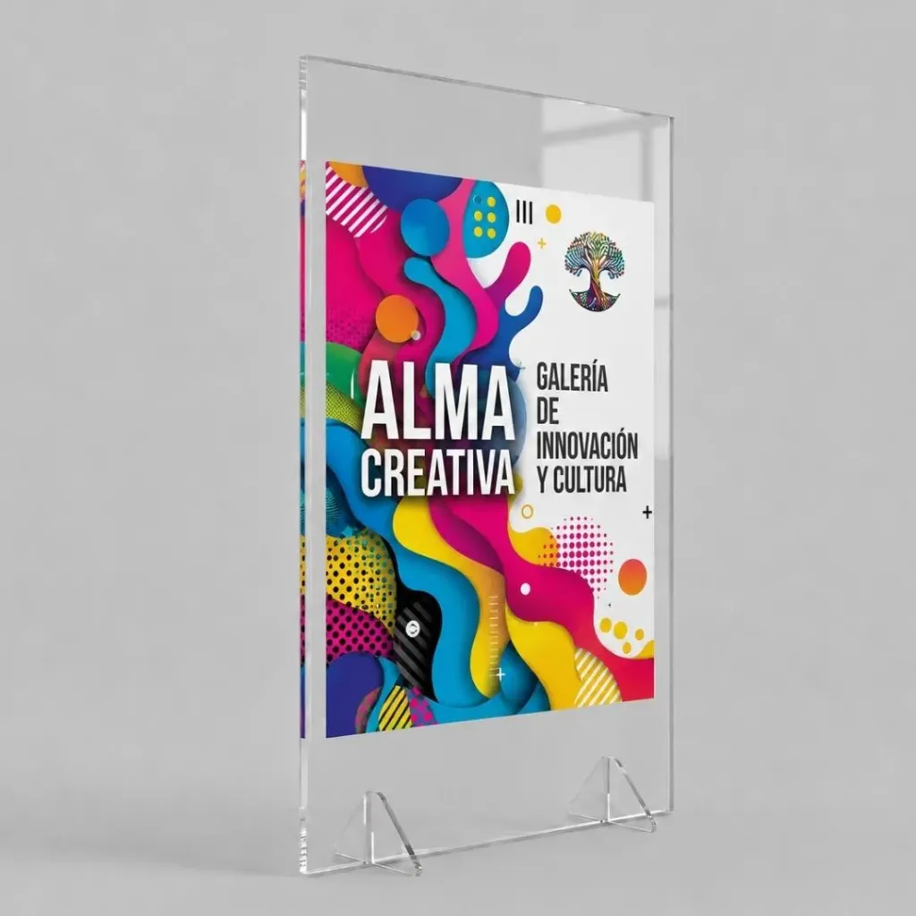 [PLACASUV46] Acrilico Cristal 5 mm imp UV CMYK + Blanco 39 x 60 cm