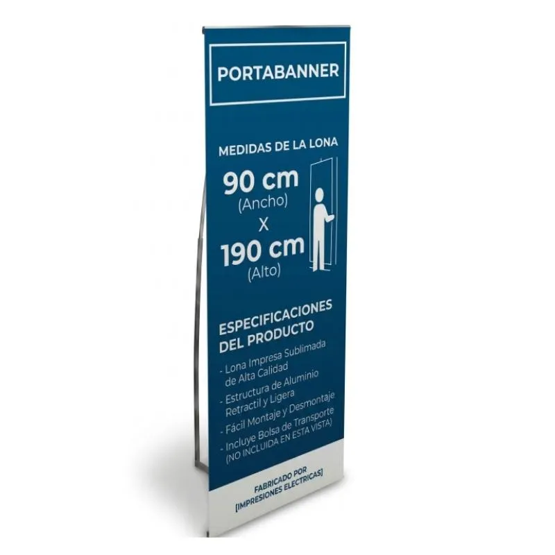 [ImprPorta15] Banner Impreso con Portabanner INDESARMABLE Simple Tensor 90 X 190 cm