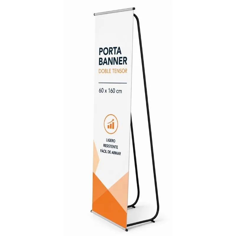 [ImprPorta18] Banner Impreso con Portabanner INDESARMABLE Doble Tensor 60 X 160  cm