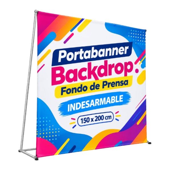 [ImprPorta27] Portabanner Backdrop Fondo de Prensa INDESARMABLE 150 x 200 cm