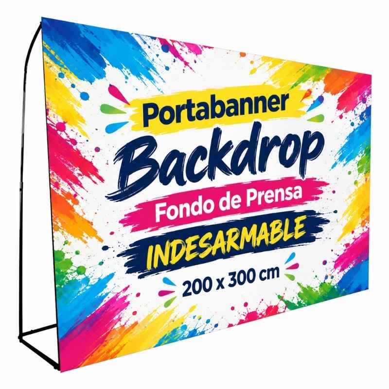 [ImprPorta29] Portabanner Backdrop Fondo de Prensa INDESARMABLE 200 x 300 cm
