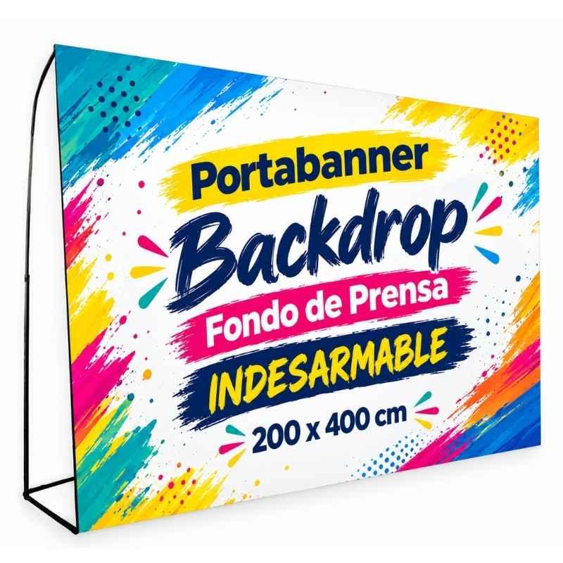 [ImprPorta30] Portabanner Backdrop Fondo de Prensa INDESARMABLE 200 x 400 cm