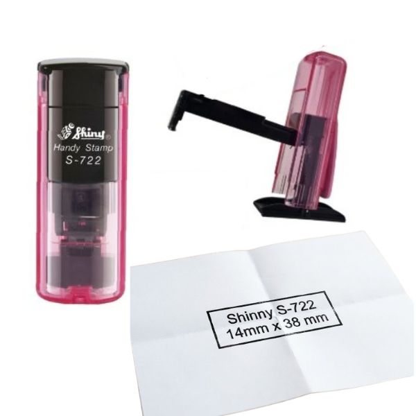[SellCom10] Sello Completo SHINY 722 SELLO POCKET DE BOLSILLO 38x14mm ROSA TRANSPARENTE