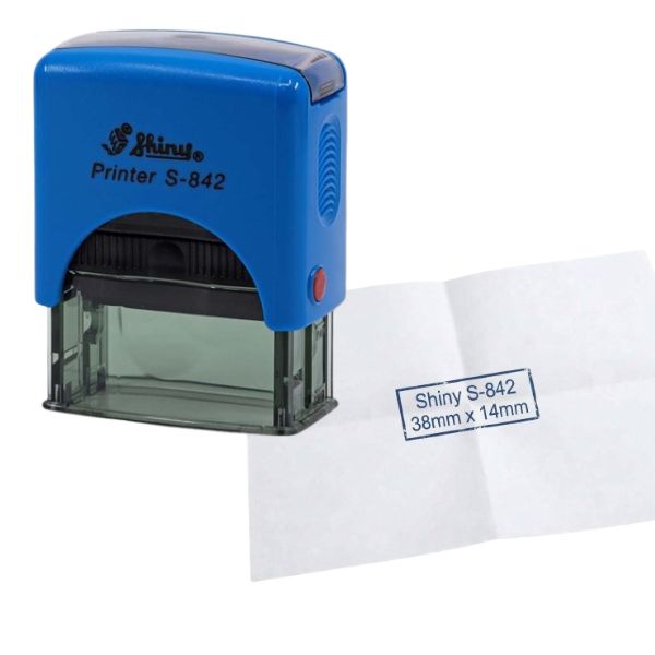 [SellCom32] Sello Completo SHINY S 842 SELLO AUTOMATICO 38x14mm Azul