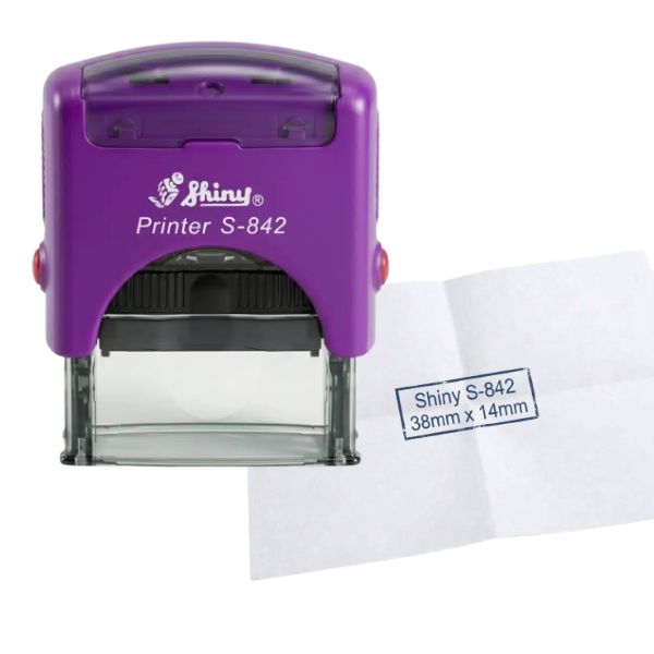 [SellCom36] Sello Completo SHINY S 842 SELLO AUTOMATICO 38x14mm Violeta