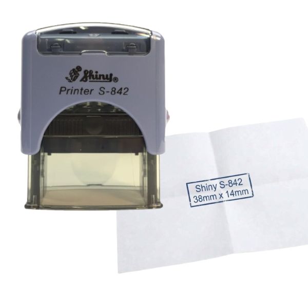 [SellCom41] Sello Completo SHINY S 842 SELLO AUTOMATICO 38x14mm Gris