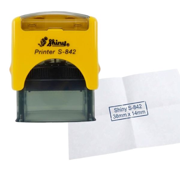 [SellCom43] Sello Completo SHINY S 842 SELLO AUTOMATICO 38x14mm Amarillo