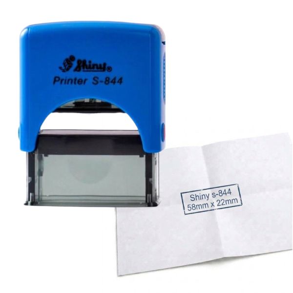 [SellCom55] Sello Completo SHINY S 844 SELLO AUTOMATICO 58x22mm Azul