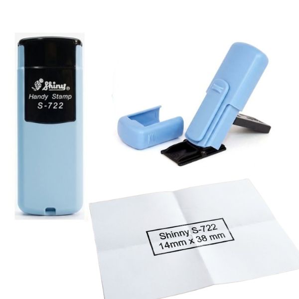 [SellCom63] Sello Completo SHINY S 722 SELLO POCKET DE BOLSILLO 38x14mm COLOR AZUL PASTEL