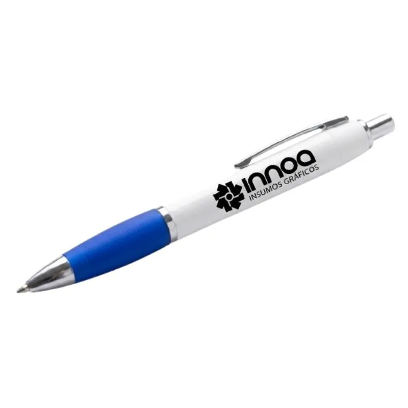 [BolGra01] Boligrafo Grabado Laser K750 PLASTICO CUERPO BLANCO GRIP AZUL