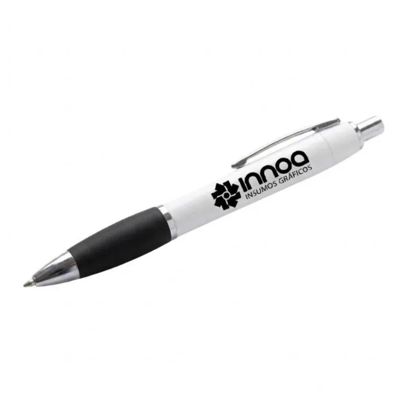 [BolGra04] Boligrafo Grabado Laser K750 PLASTICO CUERPO BLANCO GRIP NEGRO