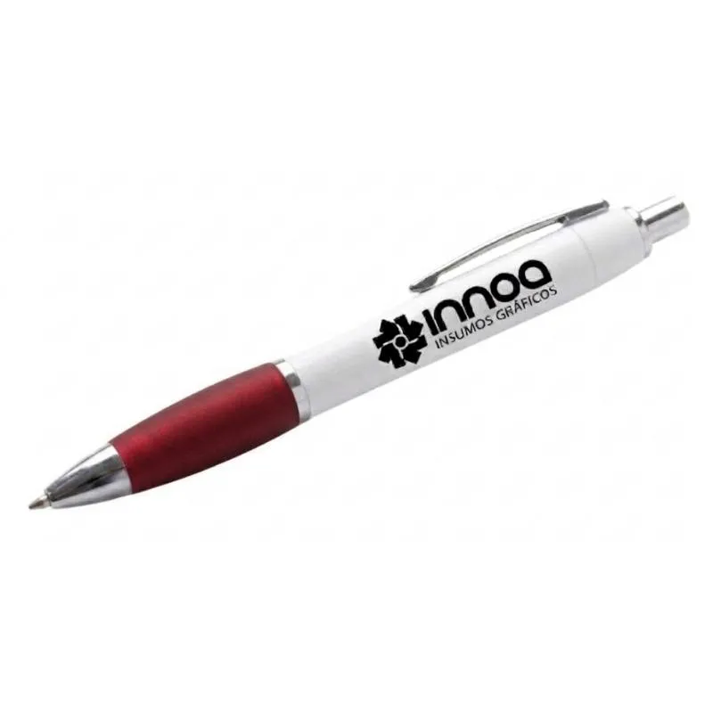 [BolGra05] Boligrafo Grabado Laser K750 PLASTICO CUERPO BLANCO GRIP ROJO