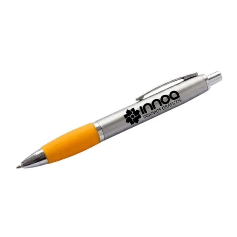 [BolGra09] Boligrafo Grabado Laser K750 PLASTICO CUERPO COLOR METAL GRIP amarillo