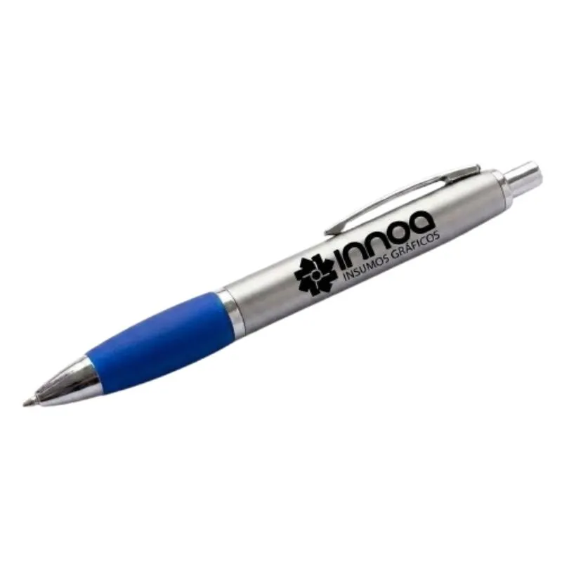 [BolGra10] Boligrafo Grabado Laser K750 PLASTICO CUERPO COLOR METAL GRIP azul