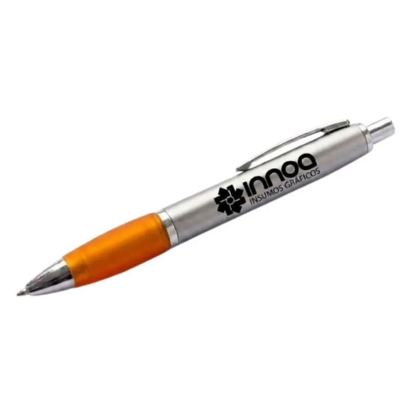 [BolGra11] Boligrafo Grabado Laser K750 PLASTICO CUERPO COLOR METAL GRIP naranja