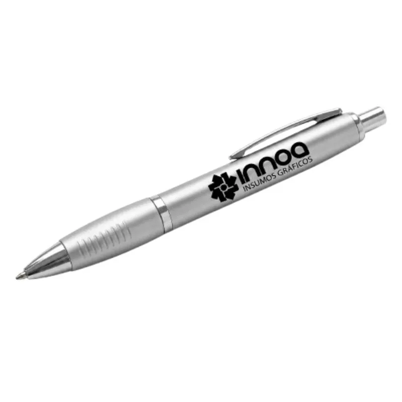 [BolGra13] Boligrafo Grabado Laser K750 PLASTICO CUERPO COLOR METAL GRIP plata