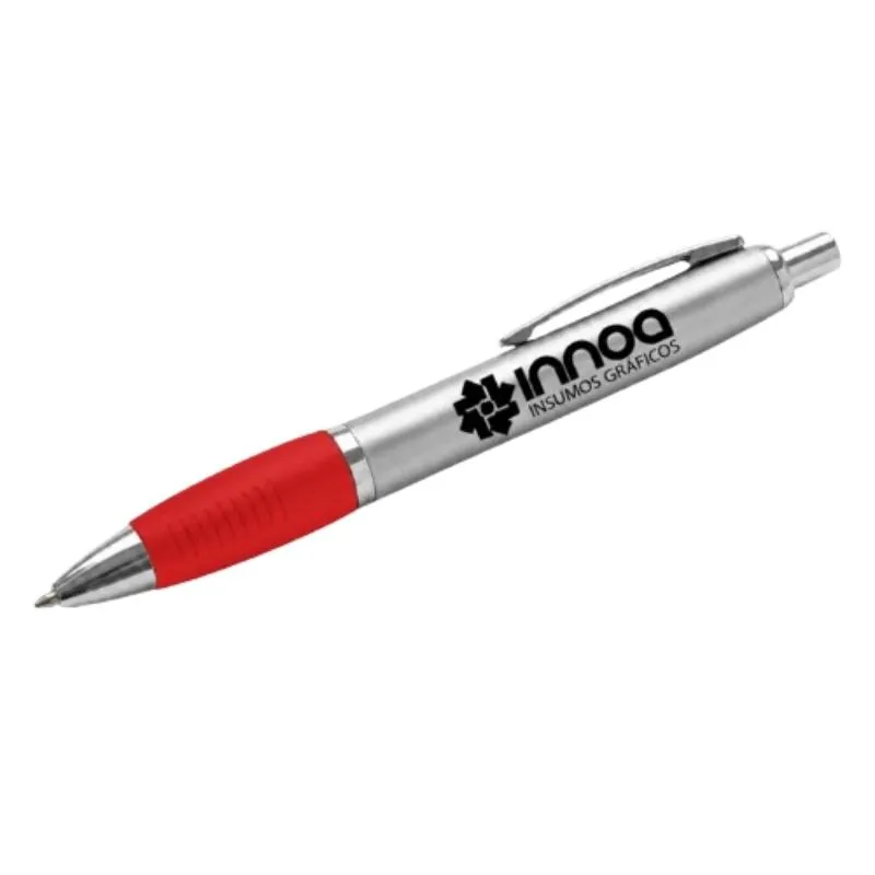 [BolGra14] Boligrafo Grabado Laser K750 PLASTICO CUERPO COLOR METAL GRIP rojo
