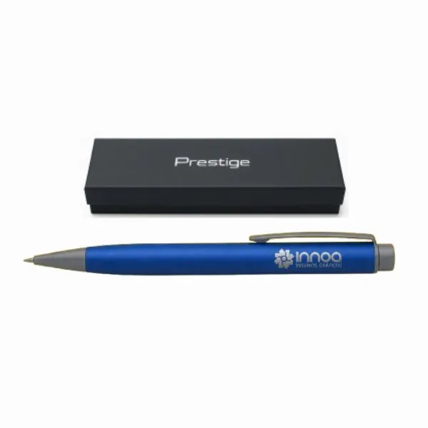 [BolGra20] Boligrafo Grabado Laser Metalico Prestige Classic Azul con Estuche