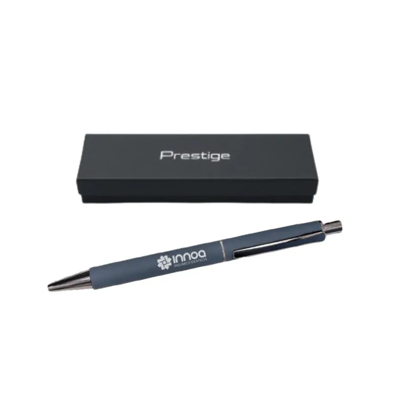[BolGra21] Boligrafo Grabado Laser Metalico Prestige Ejecutivo Azul con Estuche