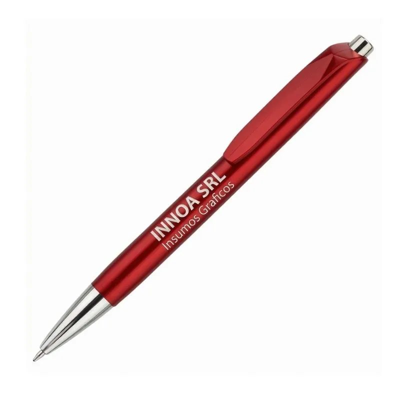 [BolPrint05] Boligrafo Impreso Full Color ECO CALIFORNIA Clip Rojo