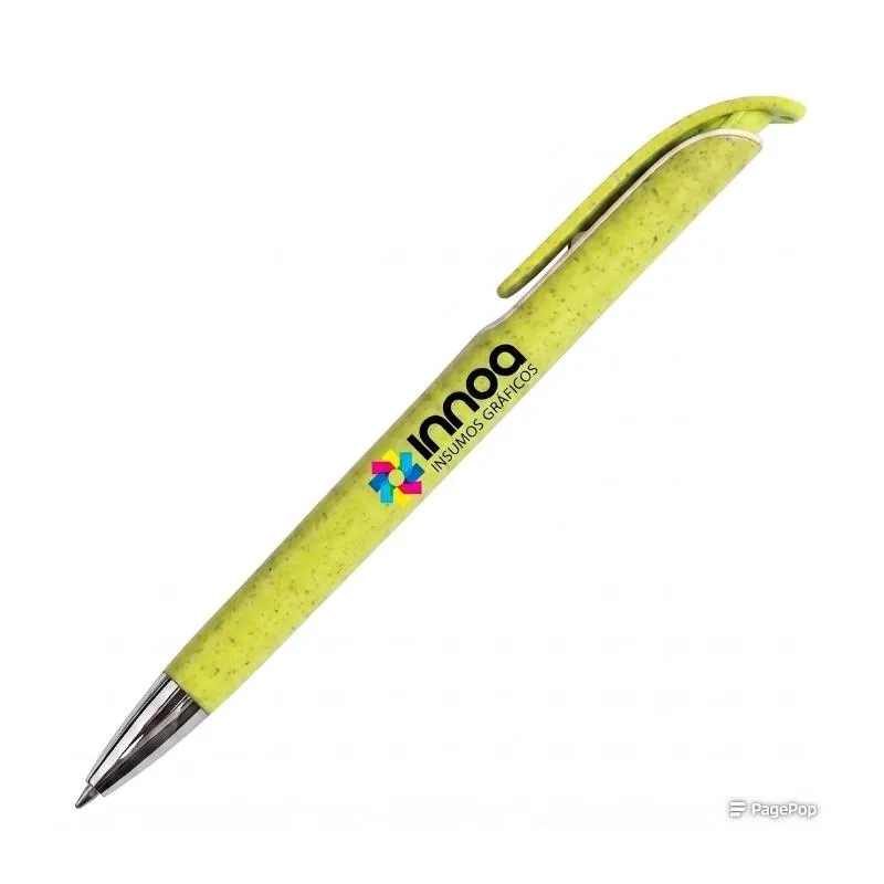 [BolPrint07] Boligrafo Impreso Full Color ECO FLORIDA Clip Verde Claro