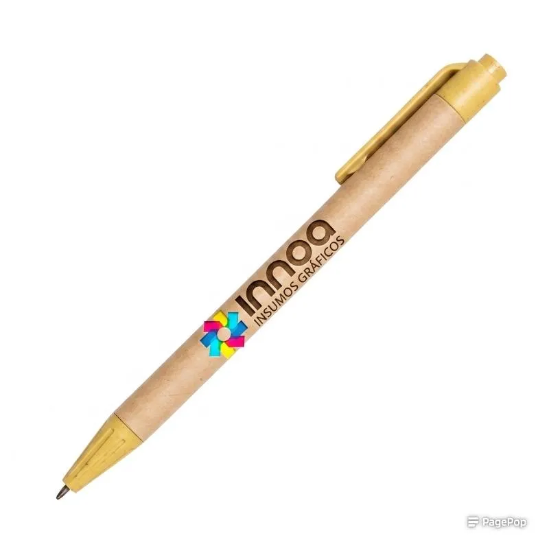 [BolPrint08] Boligrafo Impreso Full Color Eco FRIENDLY Clip Amarillo