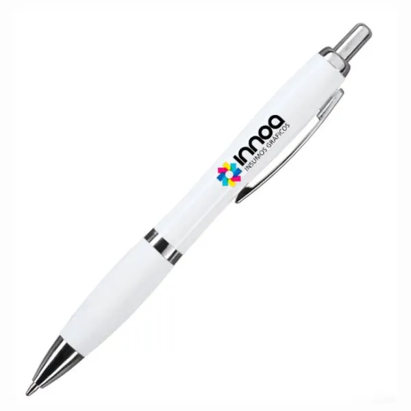 [BolPrint18] Boligrafo Impreso Full Color K750 PLASTICO CUERPO BLANCO GRIP BLANCO