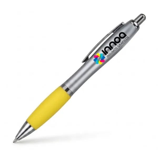 [BolPrint25] Boligrafo Impreso Full Color K750 PLASTICO CUERPO COLOR METAL GRIP amarillo