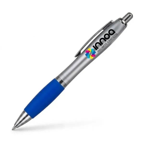 [BolPrint26] Boligrafo Impreso Full Color K750 PLASTICO CUERPO COLOR METAL GRIP azul