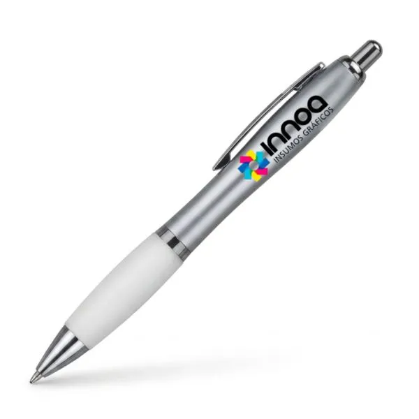 [BolPrint27] Boligrafo Impreso Full Color K750 PLASTICO CUERPO COLOR METAL GRIP BLANCO
