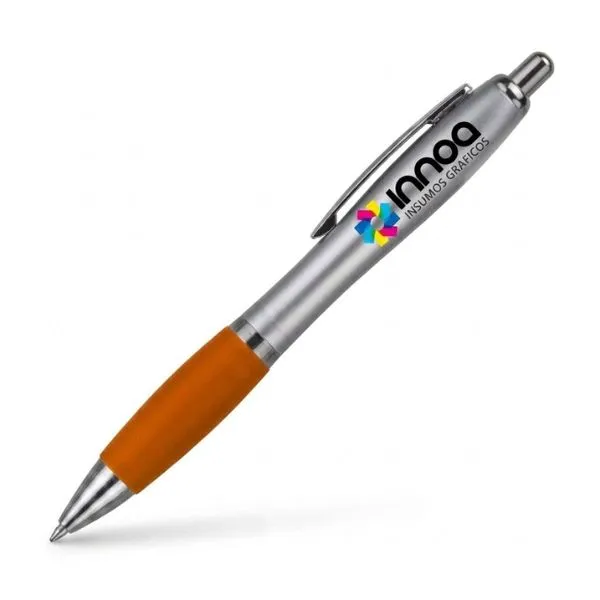 [BolPrint28] Boligrafo Impreso Full Color K750 PLASTICO CUERPO COLOR METAL GRIP naranja