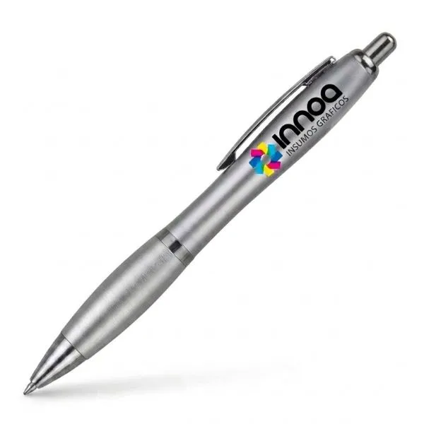 [BolPrint30] Boligrafo Impreso Full Color K750 PLASTICO CUERPO COLOR METAL GRIP plata