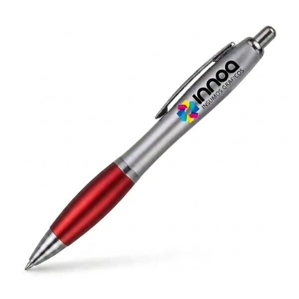 [BolPrint31] Boligrafo Impreso Full Color K750 PLASTICO CUERPO COLOR METAL GRIP rojo