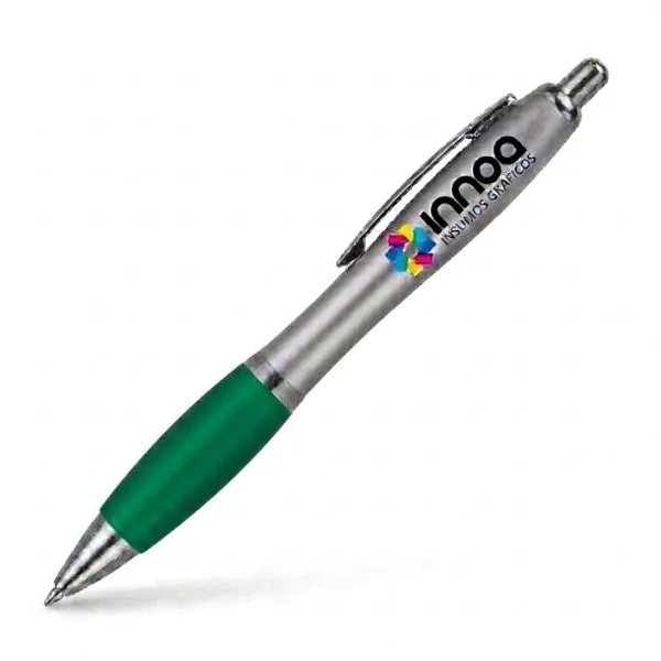 [BolPrint33] Boligrafo Impreso Full Color K750 PLASTICO CUERPO COLOR METAL GRIP verde