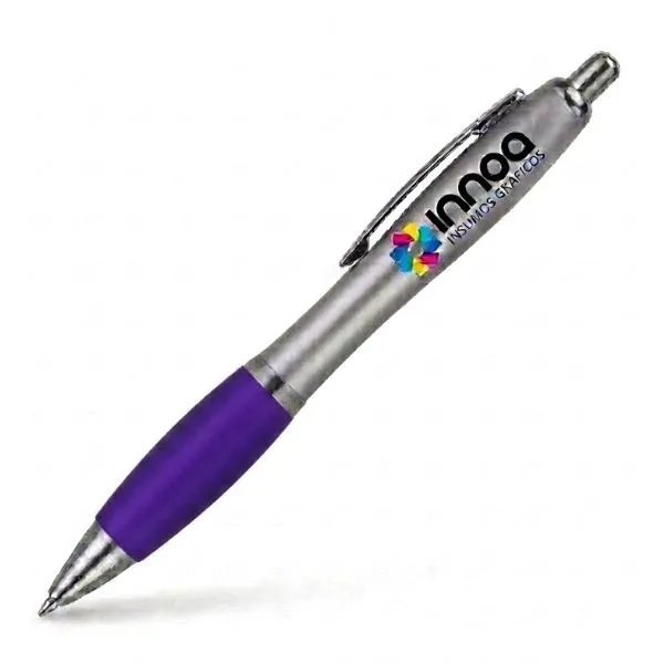 [BolPrint34] Boligrafo Impreso Full Color K750 PLASTICO CUERPO COLOR METAL GRIP violeta