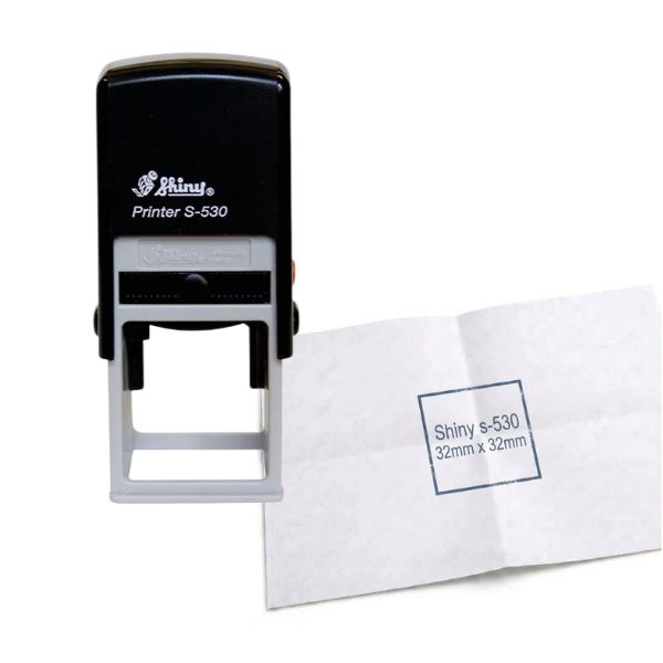 [SellCom70] Sello Completo SHINY S 530 SELLO AUTOMATICO 32 x 32 mm Color NEGRO