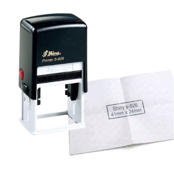 [SellCom71] Sello Completo SHINY S 826 SELLO AUTOMATICO 41 x 24 mm Color NEGRO