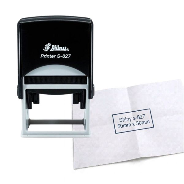 [SellCom73] Sello Completo SHINY S 827 SELLO AUTOMATICO 50 x 30 mm Color NEGRO
