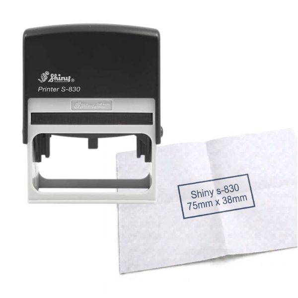 [SellCom74] Sello Completo SHINY S 830 SELLO AUTOMATICO 75 x 38 mm Color NEGRO