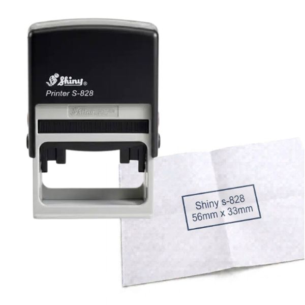 [SellCom75] Sello Completo SHINY S 828 SELLO AUTOMATICO 56 x 33 mm Color NEGRO