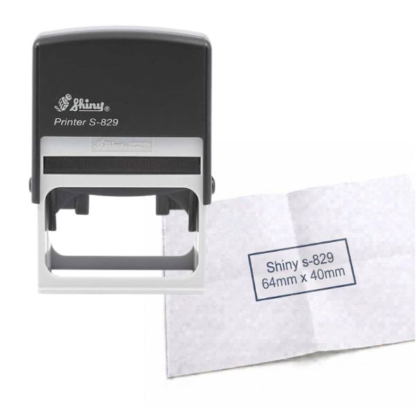 [SellCom76] Sello Completo SHINY S 829 SELLO AUTOMATICO 64 x 40 mm Color NEGRO