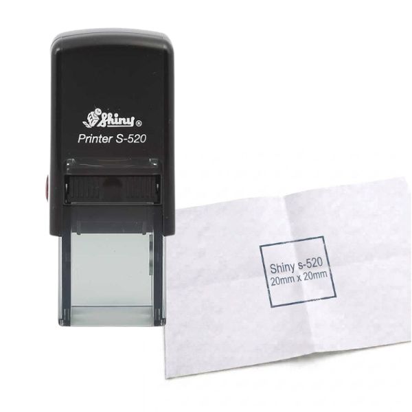 [SellCom78] Sello Completo SHINY S 520 SELLO AUTOMATICO 20 x 20 mm Color NEGRO