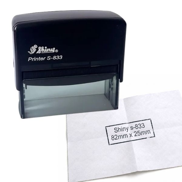 [SellCom80] Sello Completo SHINY S 833 SELLO AUTOMATICO 82 x 25 mm Color NEGRO